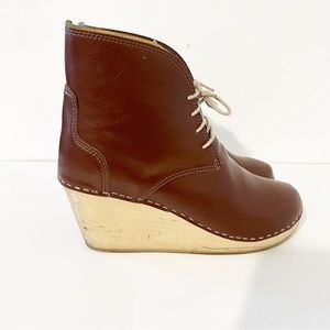 Maguba Casablanca Wedge Clog Lace-Up Booties-Women’s Size-US 10/EU 41